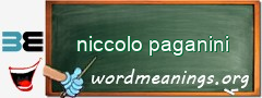 WordMeaning blackboard for niccolo paganini